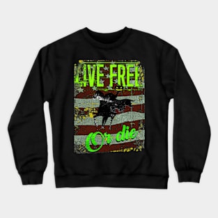 Live Free American Flag Headless Horsemen Crewneck Sweatshirt